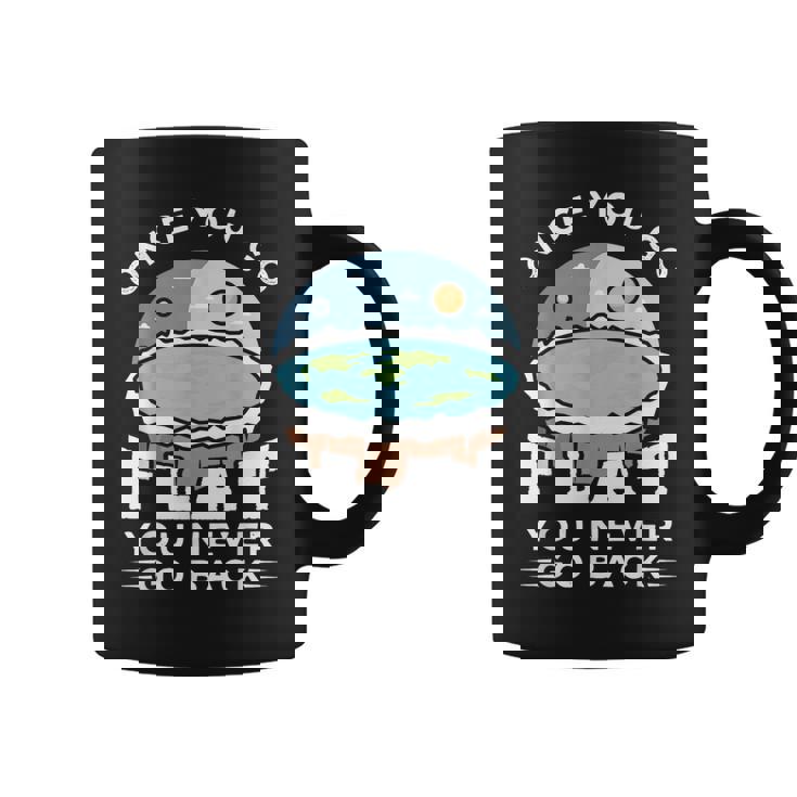 フラットアースデザインのアイデア 一度行けばフラット陰謀論 コーヒーマグ