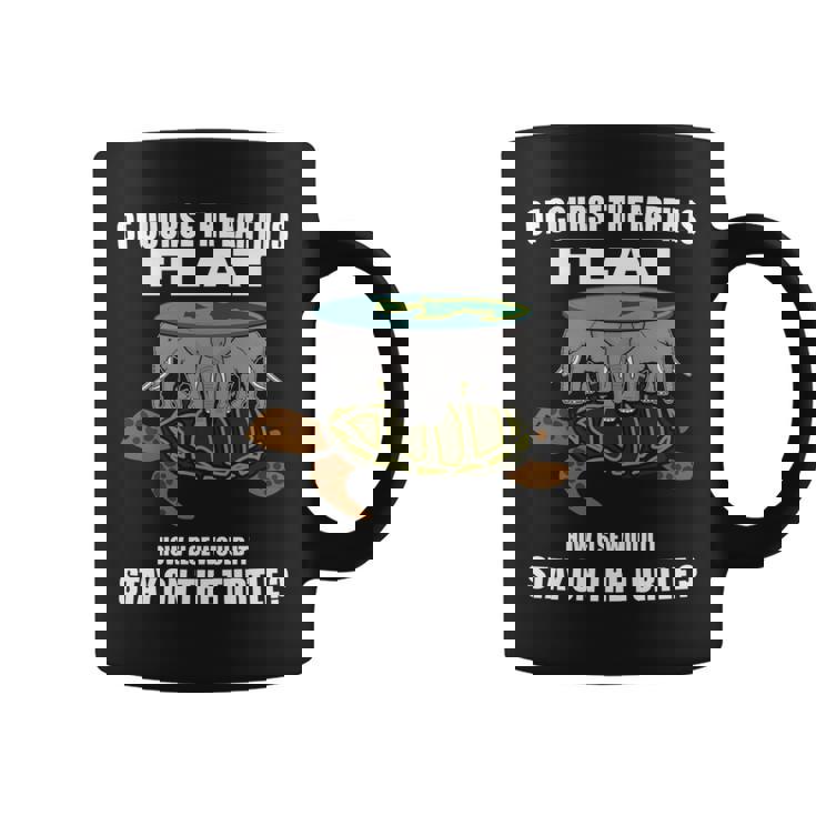 フラットアース理論 象 亀 フラットアース 面白科学 長袖tシャツ コーヒーマグ