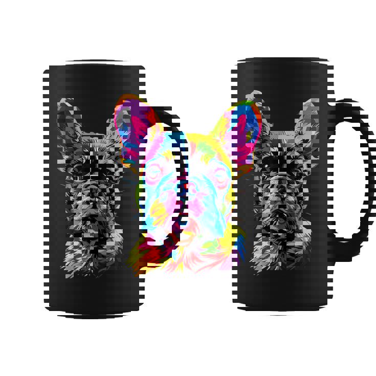 フレンチブルドッグ 犬 カラフル ポップアート レインボーカラー ブルドッグ コーヒーマグ