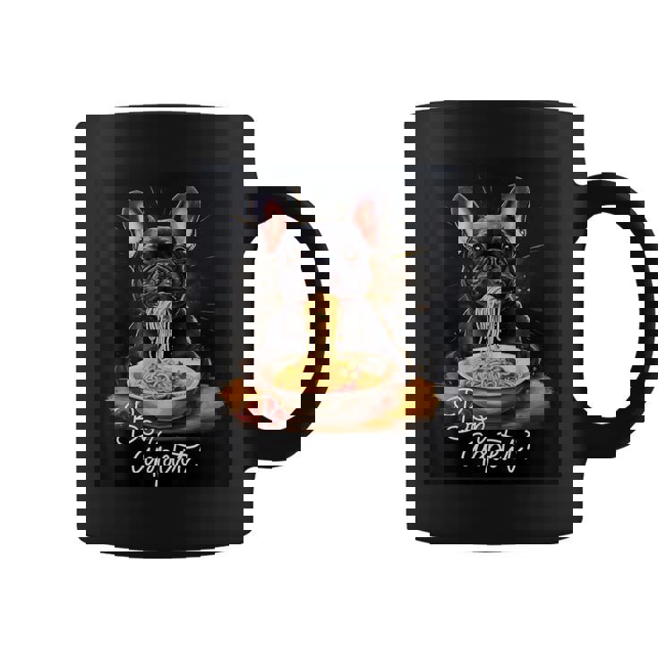 フレンチブルドッグ 食べる パスタ ボンアペティ カラフル ドッグアート コーヒーマグ