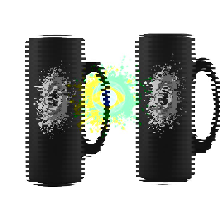ブラジルの旗が付いたブラジルのバレーボール コーヒーマグ