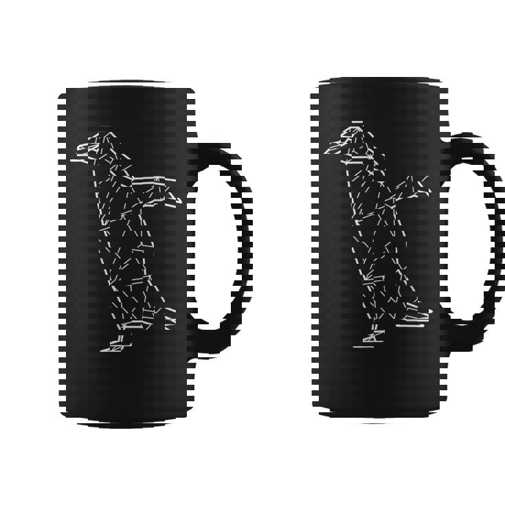 ペンギン 幾何学的 ミニマリスト 幾何学的 多角形 ラインアート コーヒーマグ