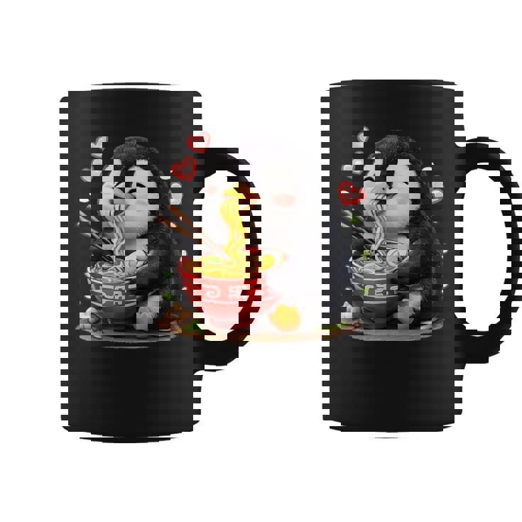 ペンギン食べる ラーメン 麺 ペンギン 男の子 女の子 キッズ 大人 コーヒーマグ