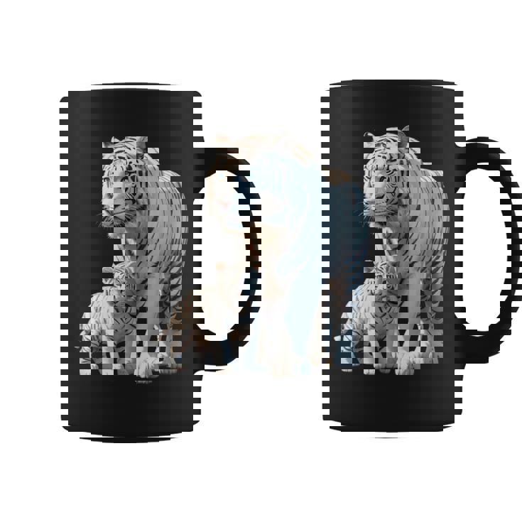 ホワイトタイガー、ネコの動物 コーヒーマグ