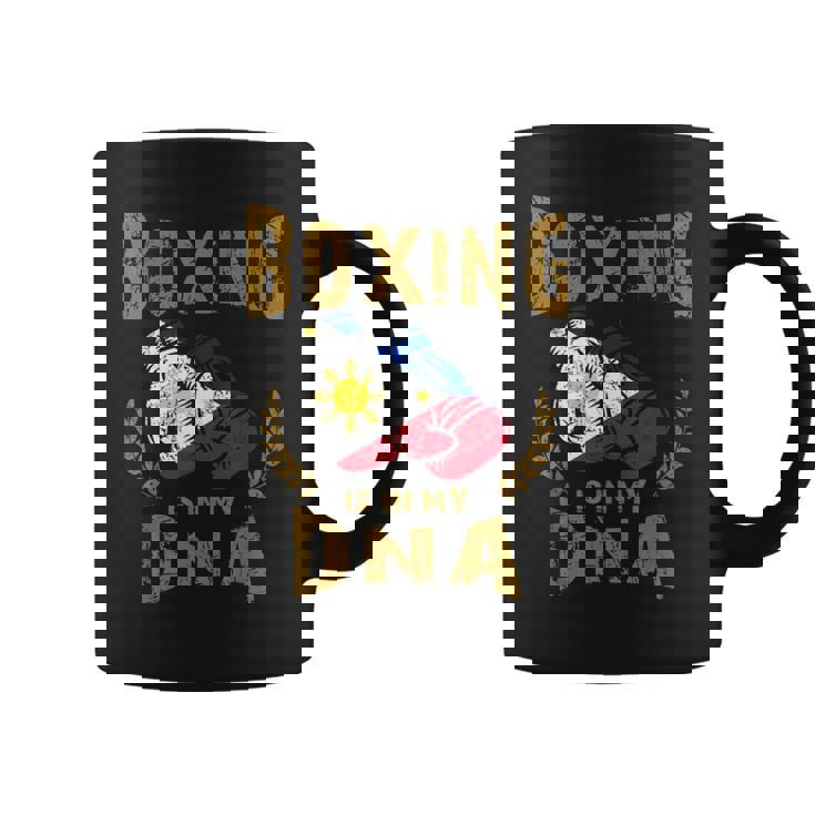 ボクシングは私の Dna にある フィリピン国旗のボクシング グローブ コーヒーマグ