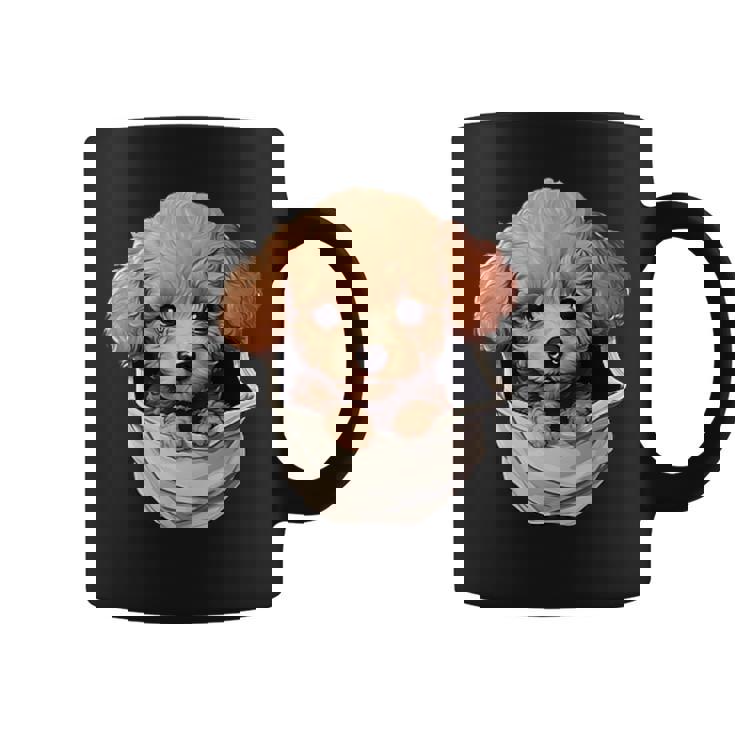 ポケットから覗く トイプードル 可愛い 犬 かわいい 子犬 犬好き 犬の飼い主 愛犬家 メンズ レディース キッズ コーヒーマグ