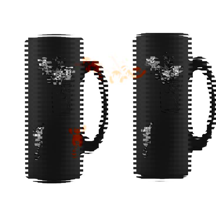 ポケットシリーズ かわいいレッサーパンダ くまの遊び 長袖tシャツ コーヒーマグ