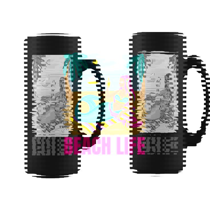 マーメイドビーチライフ 長袖tシャツ コーヒーマグ