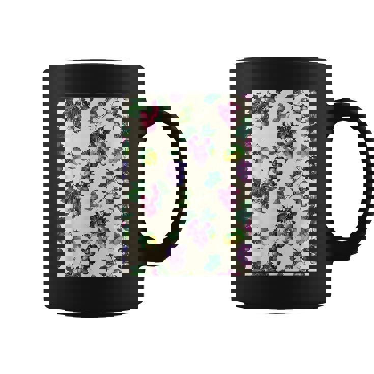 ミニマリストのブドウ柄アート。 コーヒーマグ