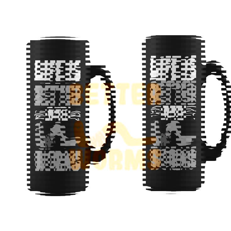 ミミズがいると人生はより良くなる ミミズの養殖 ミミズ ファーマー コーヒーマグ