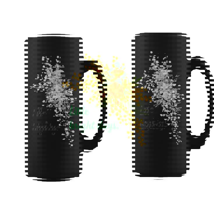 ミモザ 花柄 Little Bright Days ナチュラル 春カラー フラワーデザイン 長袖tシャツ コーヒーマグ