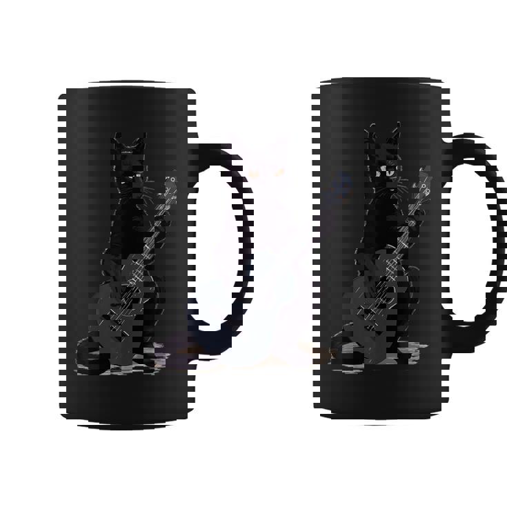 ミュージシャン黒猫ギタリストボンベイキャッツウィズギター コーヒーマグ
