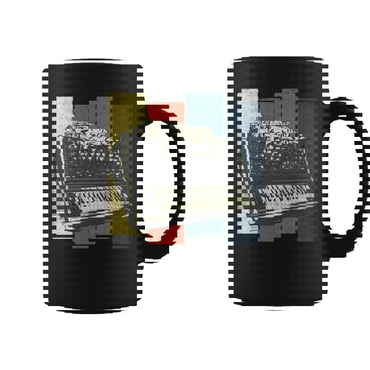 モジュラー シンセサイザー キーボード テクノ ビンテージ アナログ 猫 長袖tシャツ コーヒーマグ