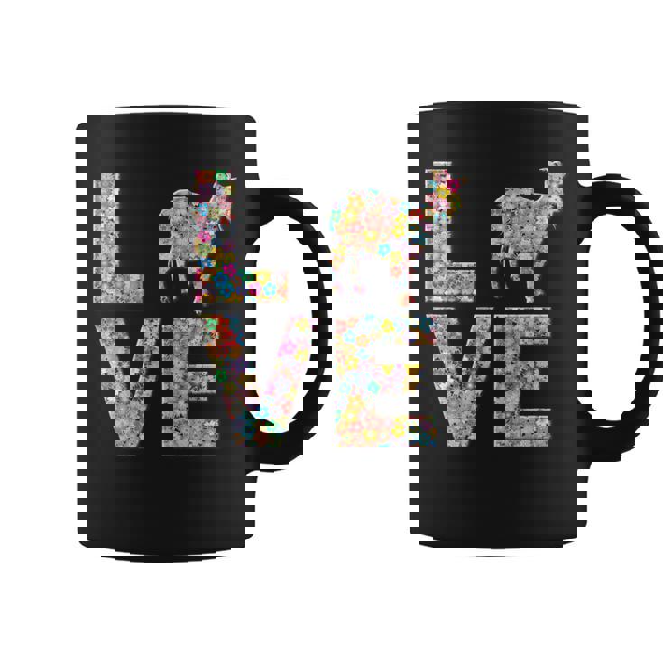 ヤギの動物愛の花 コーヒーマグ