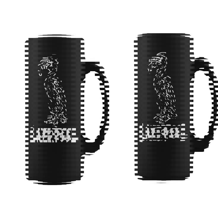 リバプール イングランド リバード Zine インク ホワイトプリント コーヒーマグ