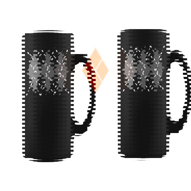 レトロ アーガイル ロカビリー 長袖tシャツ コーヒーマグ