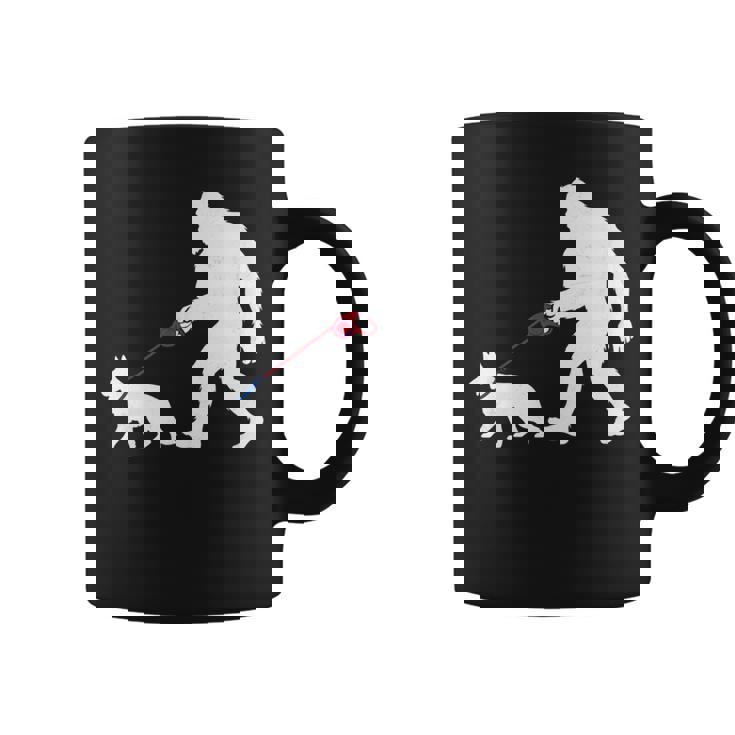 レトロ ビッグフット ウォーキング ジャーマンシェパード 犬 おもしろい サスカッチ 長袖tシャツ コーヒーマグ