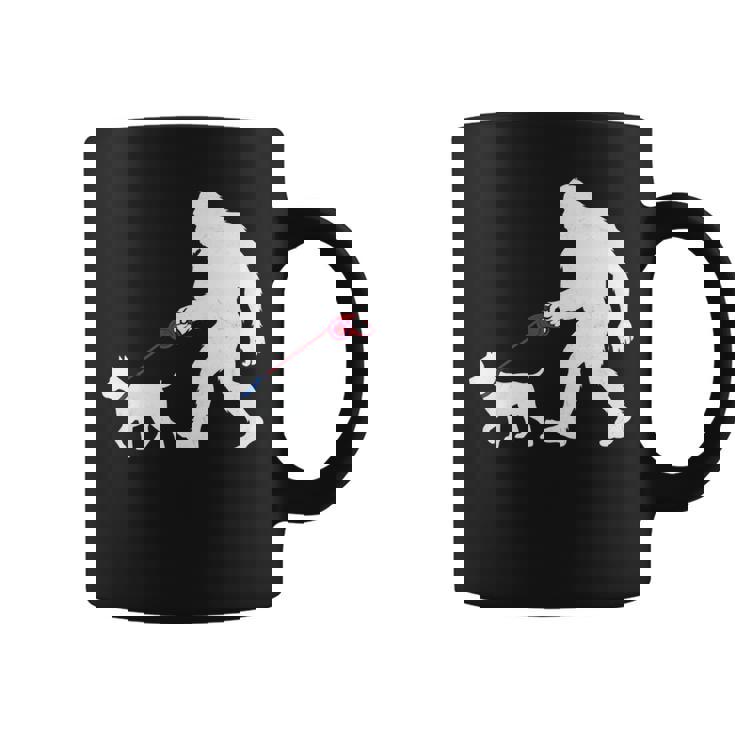 レトロ ビッグフットウォーキング 杖 コルソ 犬 面白い サスカッチ 長袖tシャツ コーヒーマグ