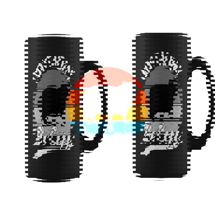 レトロ 面白い カピバラ Don't Worry Be Capy コーヒーマグ