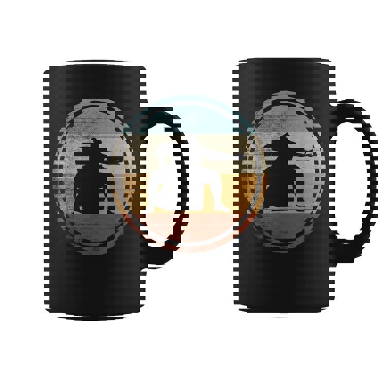 レトロなビンテージ デザイン レスラー相撲 コーヒーマグ