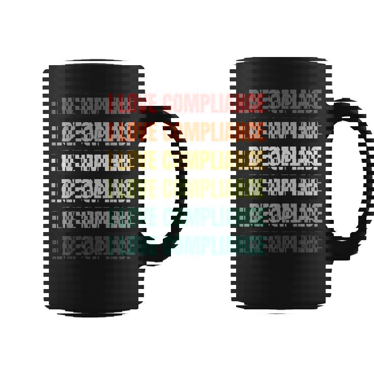 レトロ私はコンプライアンスが大好きです コーヒーマグ