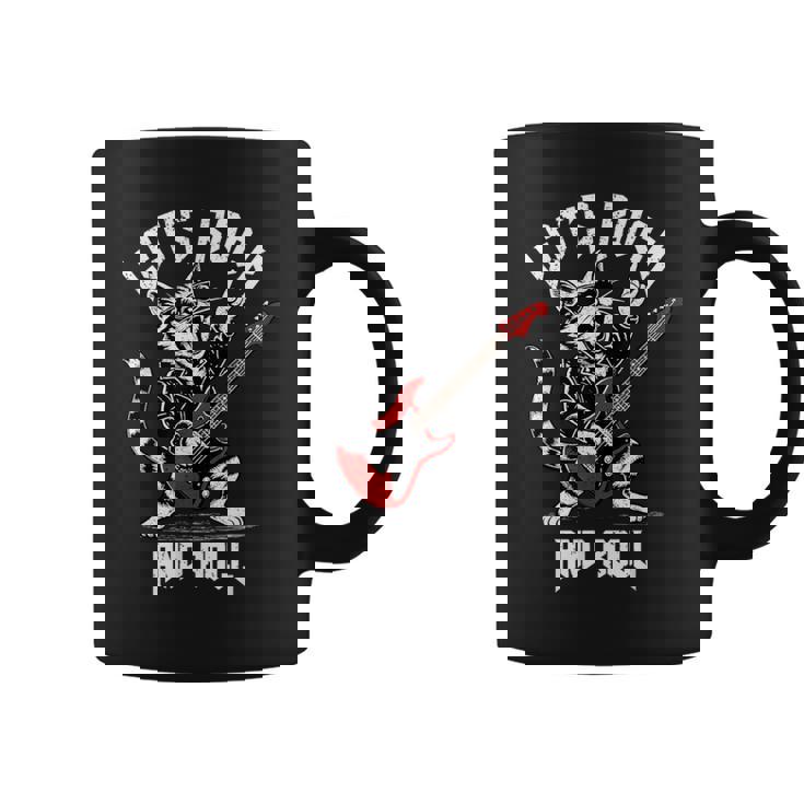 ロックンロール キャット ギタリスト ヴィンテージ ロック&ロール キャット ギター コーヒーマグ