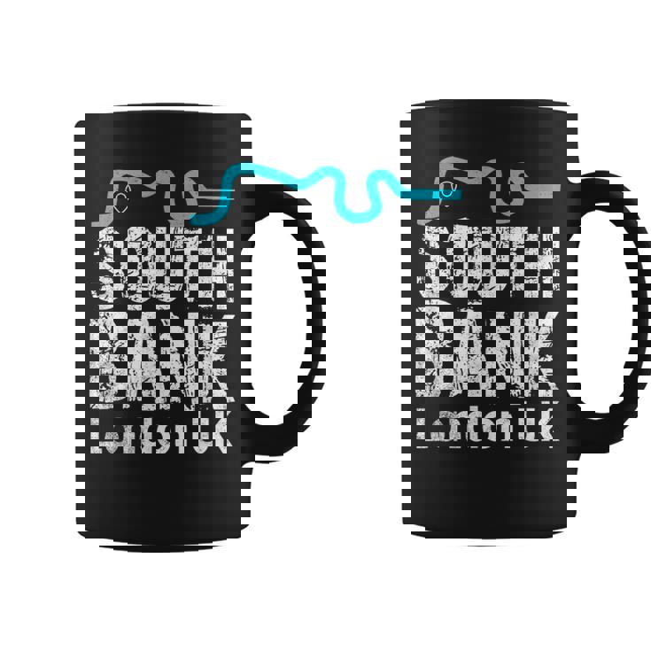 ロンドン、「サウスバンク」の「テムズ川」地図のロンドンお土産 コーヒーマグ