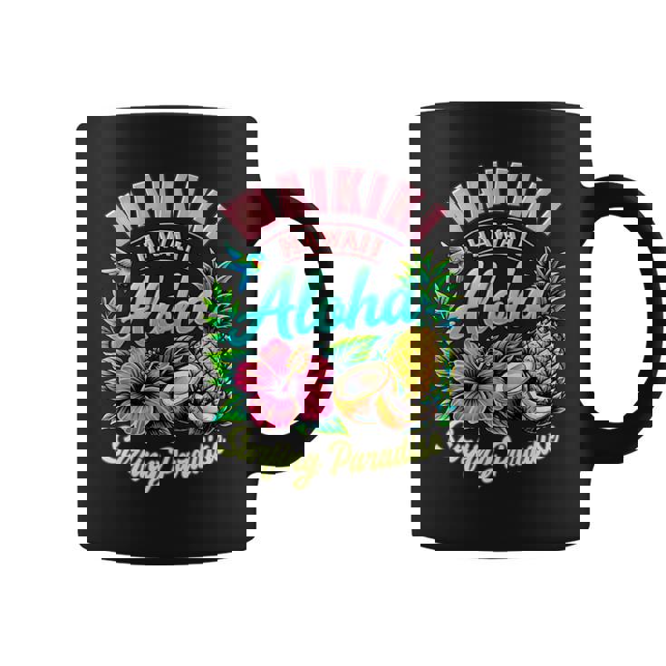 ワイキキ ハワイ アロハ サーフィン パラダイス ハイビスカス パイナップル 長袖tシャツ コーヒーマグ