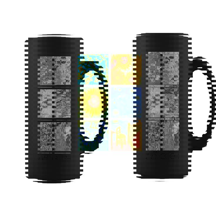 ヴァン・ゴッホコラージュ 星月夜 ひまわり アーモンドの花 コーヒーマグ