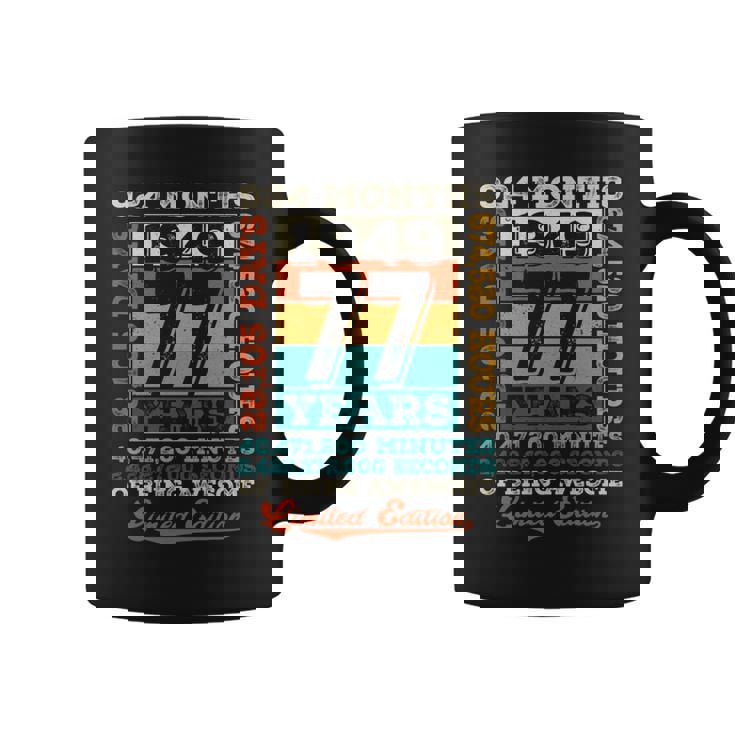 ヴィンテージ 1949 ギフト 男性 女性 長寿祝い 1949年生まれ 喜寿祝い ユニークな誕生日プレゼント 長袖tシャツ コーヒーマグ