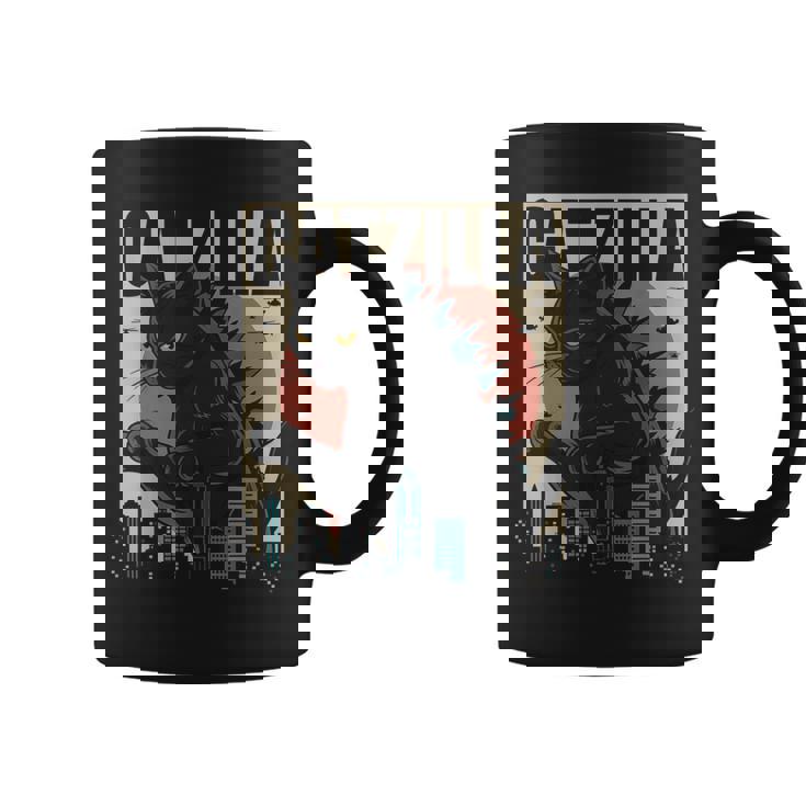 ヴィンテージキャットジラtシャツ 面白い子猫と猫 コーヒーマグ