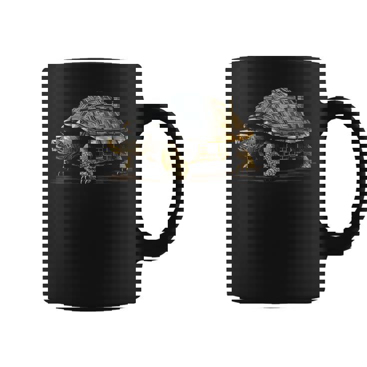 亀 抽象 家 動物 図面 アート グラフィック 亀 コーヒーマグ