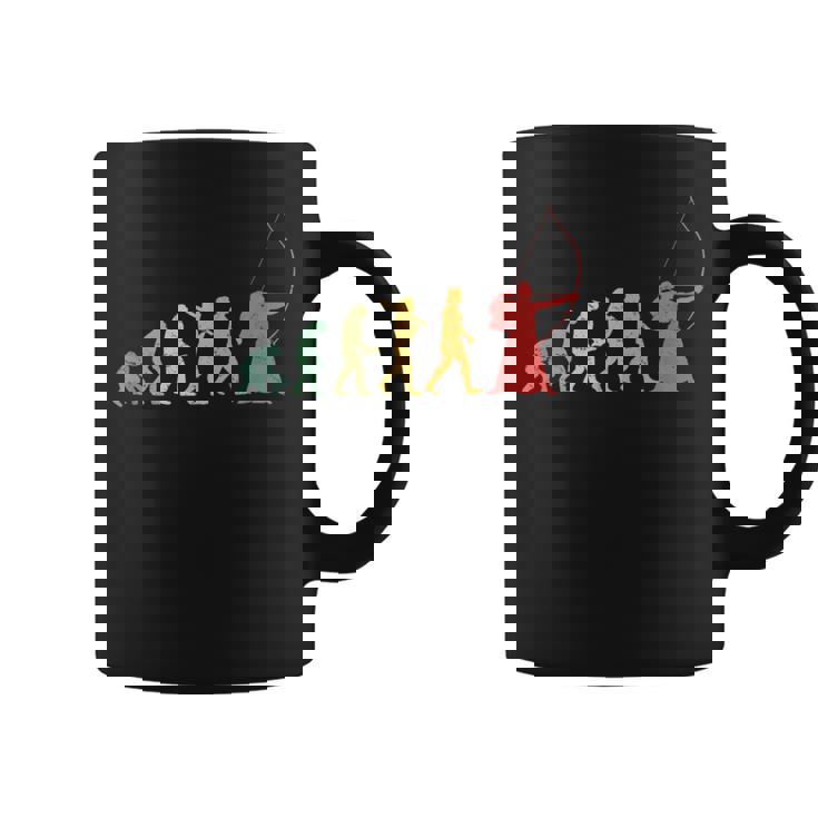 人類の進化 弓道 弓術 弓道好き 騎射 歩射 堂射 弓道部 弓道サークル 古武術 和弓 レトロ 弓 エボリューション コーヒーマグ