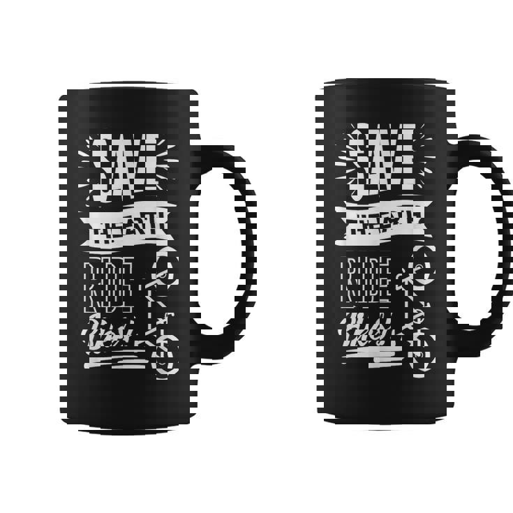 地球を救おう 自転車に乗ろう コーヒーマグ