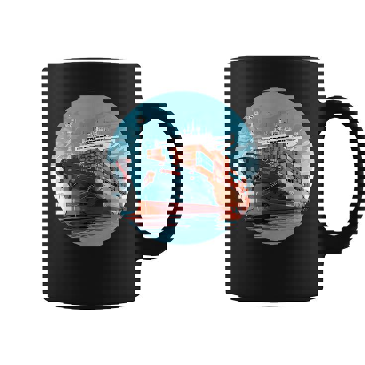 大型輸送船 カーゴコンテナ船愛好家向け コーヒーマグ