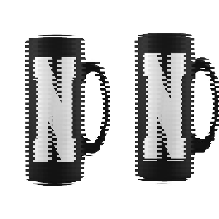 大文字nアルファベットモノグラムイニシャル コーヒーマグ