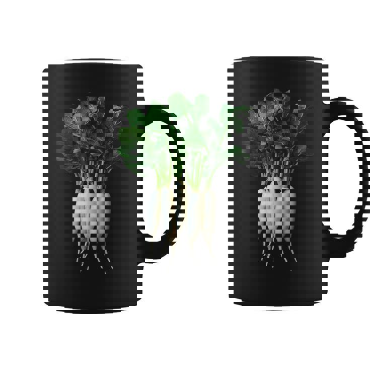 大根 野菜 グラフィックアート 大根 コーヒーマグ