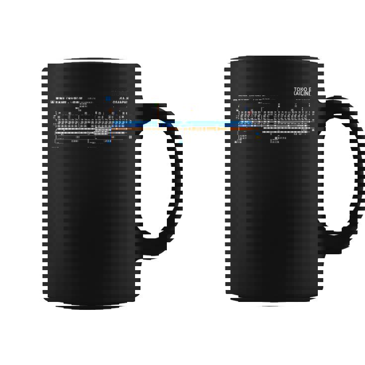 大阪日本電車近郊線鉄道 – お土産ルートマップ 長袖tシャツ コーヒーマグ