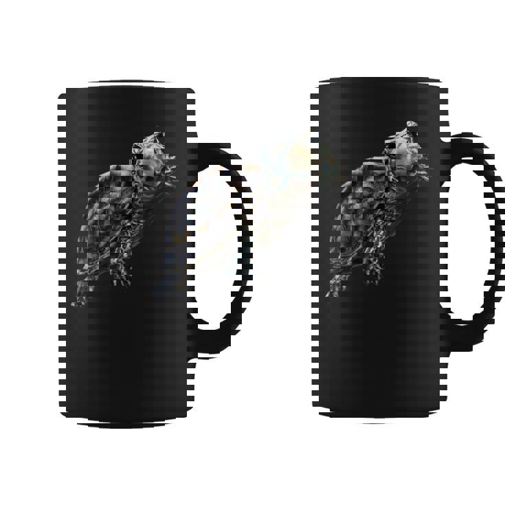 幸せな笑顔の亀 セルフィー ポートレート 面白い コーヒーマグ