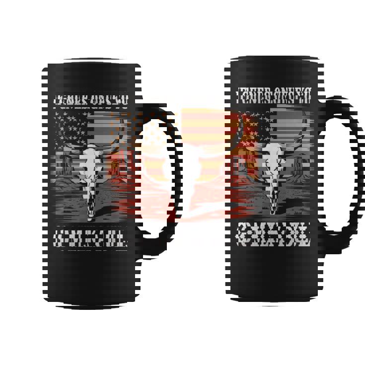 性別が混乱したら牛の乳を搾りに行け、アメリカ人 コーヒーマグ