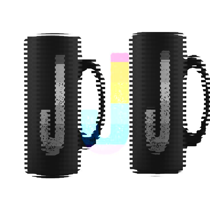文字 J 大文字 アルファベット モノグラム イニシャル レインボー アルファベット J コーヒーマグ