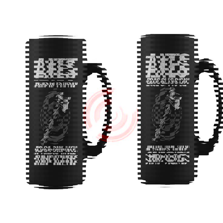 斧投げ ランバージャック ヨガ ゴルフ ファニー 斧投げ ブルズアイ コーヒーマグ