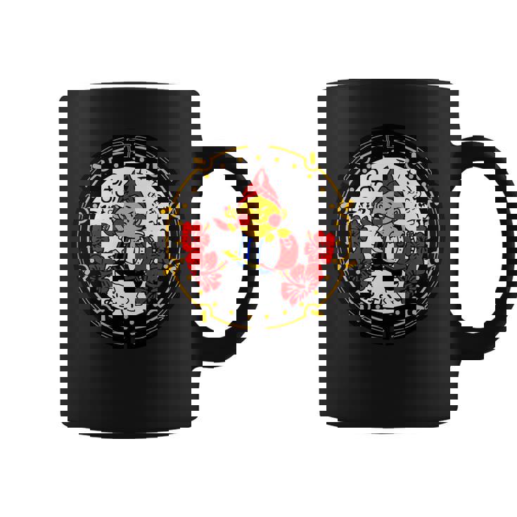 日本 マンホールアート 沖縄市栄房 エイサー 沖縄市エイサーエイ坊 ウチナ 長袖tシャツ コーヒーマグ