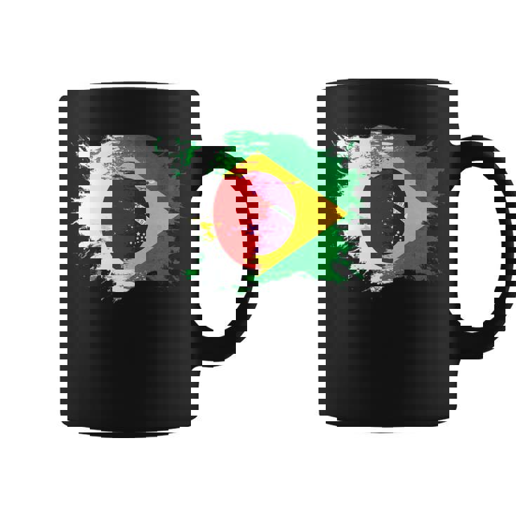 日本とブラジルのdnaヘリテージフラッグ 長袖tシャツ コーヒーマグ