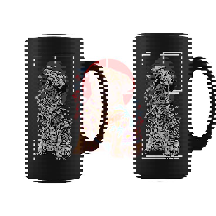 日本のタトゥー パグ 犬 パグ ヤクザの恋人 鯉の魚 長袖tシャツ コーヒーマグ