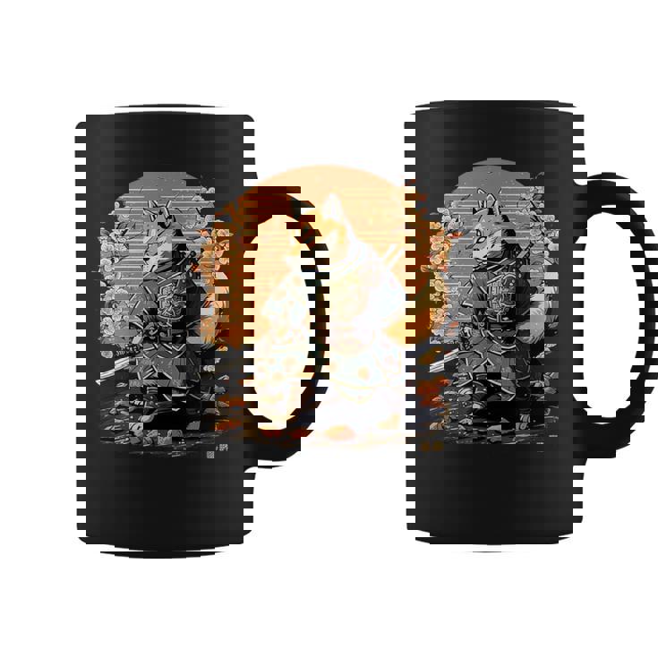 日本アート 柴犬 忍者 浮世絵 アニメ風 侍犬 コーヒーマグ