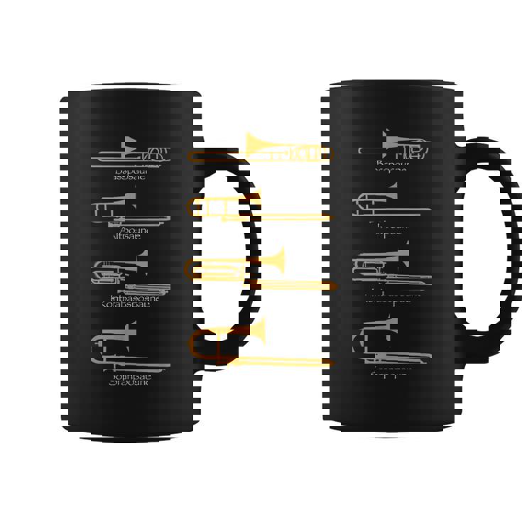 様々なトロンボーンタイプ トロンボーンギフト コーヒーマグ