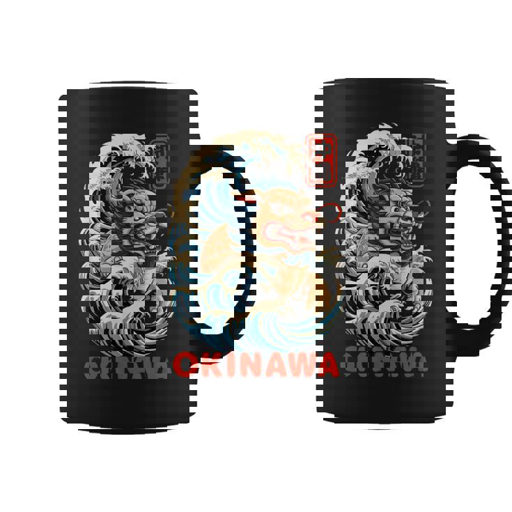沖縄シーサー 日本漢字 ライオン レトロ アニメ 日本 お土産 コーヒーマグ