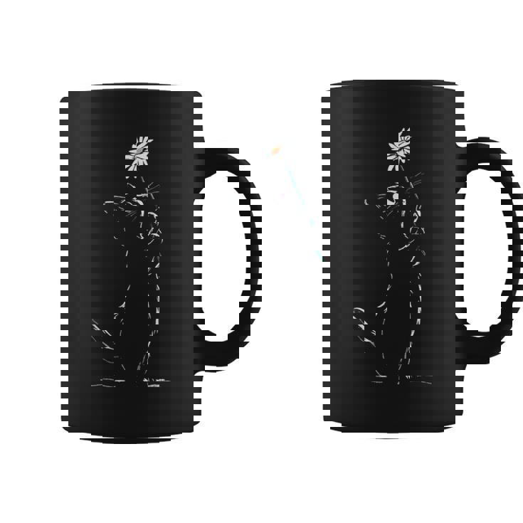 猫 抱っこ 花 ポートレート 動物 モチーフ イラスト 猫 コーヒーマグ