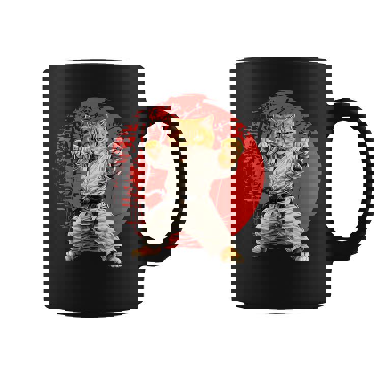 猫 空手 柔道 日本 日没 面白い 空手 猫 コーヒーマグ